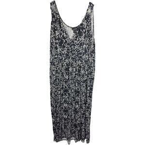 Lane Bryant Plus Size 28 Maxi Dress Black‎ White Sleeveless Full Dotted 1066